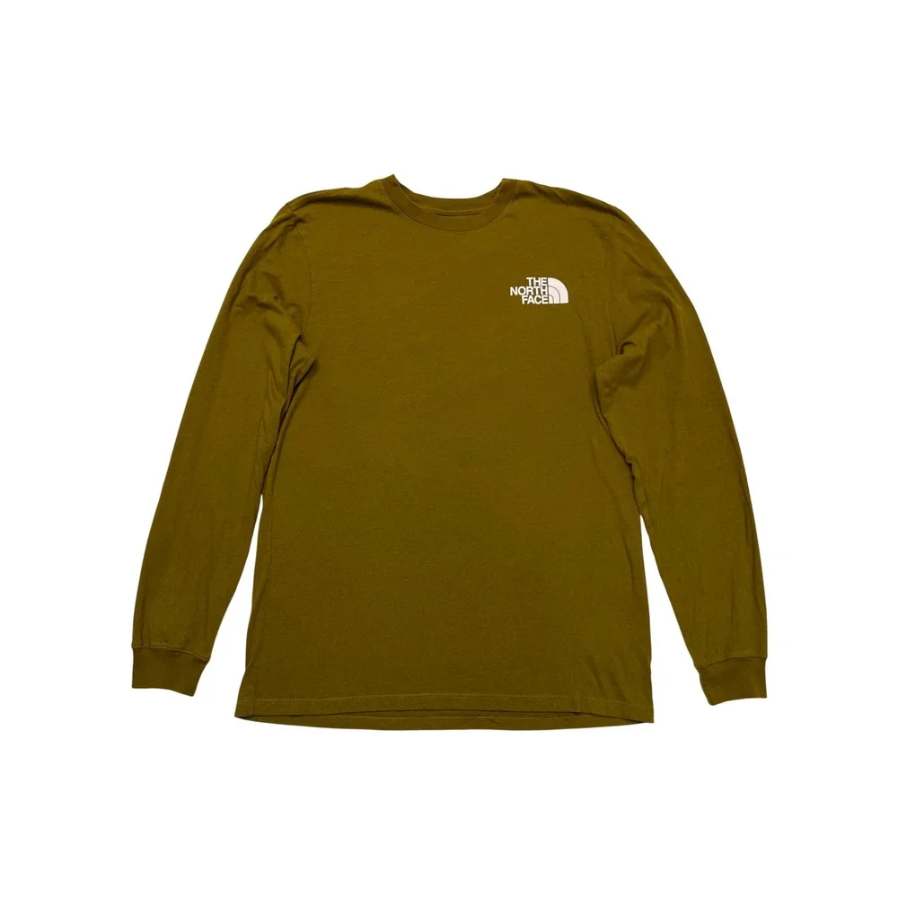 The North Face Olive Green Long Sleeve Gorpcore Graphic Logo T-Shirt Men's M